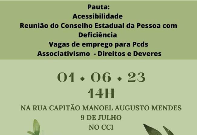 CONSELHO MUNICIPAL DOS DIREITOS DA PESSOA COM DEFICIÊNCIA